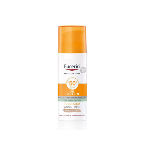 EUCERIN SUN GEL-CREMA OIL CONTROL TOQUE SECO TONO MEDIO SPF 50+ 50ML