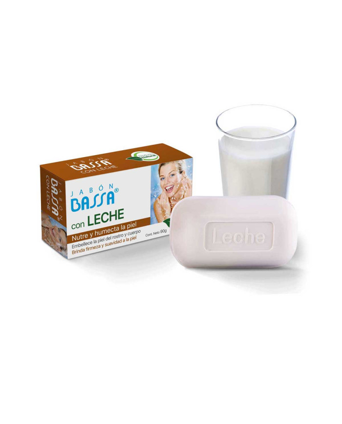 BASSA JABON CON LECHE NUTRE Y HUMECTA  90G