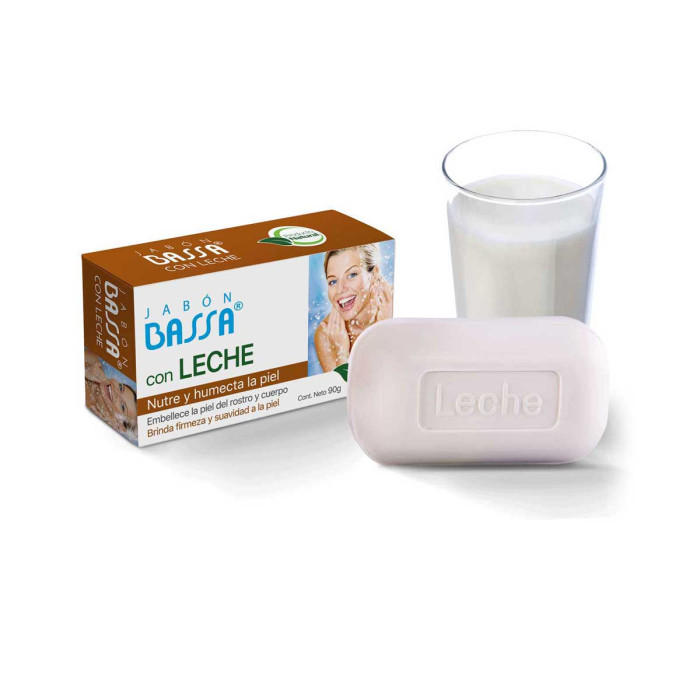 BASSA JABON CON LECHE NUTRE Y HUMECTA  90G