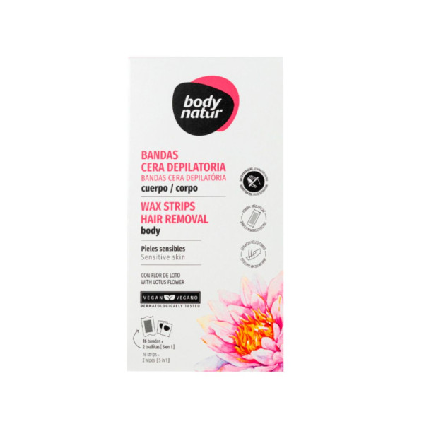 BODYNATUR BANDAS CERA DEPILATORIA CUERPO PIEL SENSIBLE X16