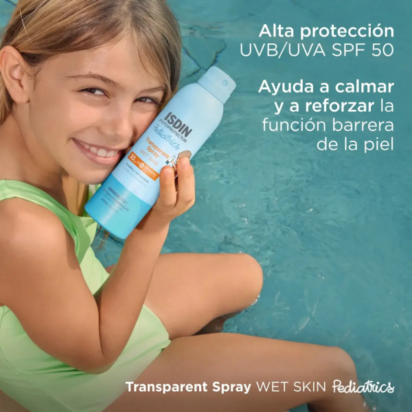 ISDIN PROTECTOR SOLAR PEDIATRICS TRANSPARENTE SPRAY WET SKIN SPF50 250ML