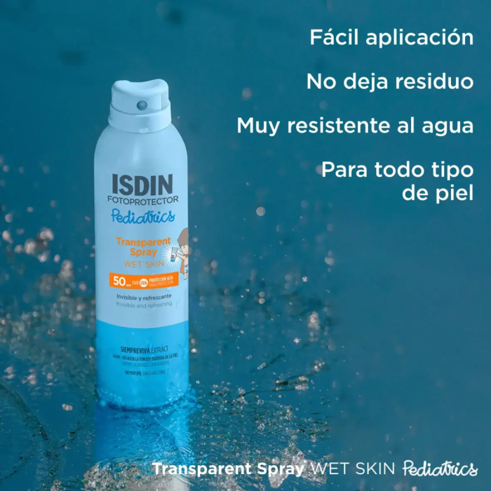 ISDIN PROTECTOR SOLAR PEDIATRICS TRANSPARENTE SPRAY WET SKIN SPF50 250ML