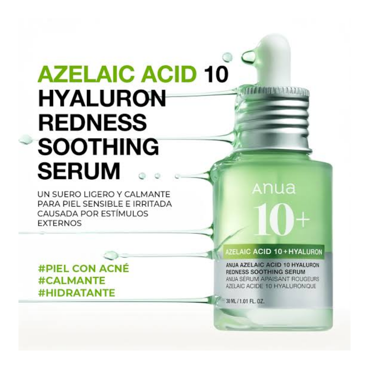 ANUA AZELAIC ACID 10+ HYALURON REDNESS SERUM 30ML