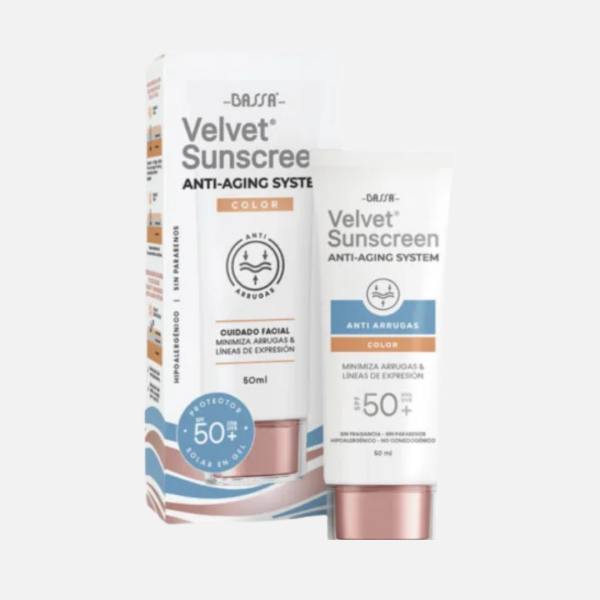 BASSA VELVET SUNCREEN ANTI - AGING SYSTEM COLOR  ANTI ARRUGAS 50ML