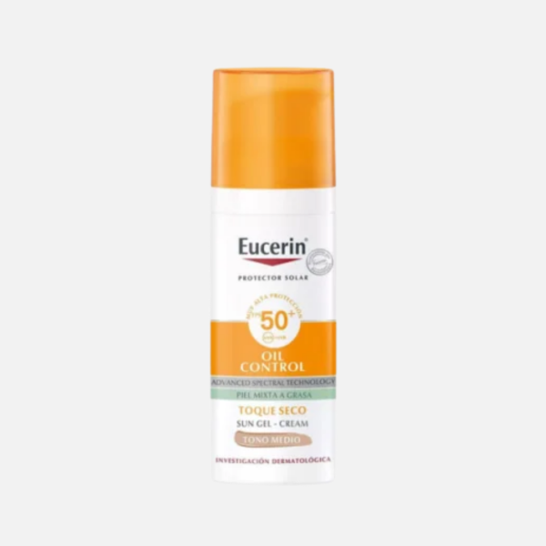 EUCERIN SUN GEL-CREMA OIL CONTROL TOQUE SECO TONO MEDIO SPF 50+ 50ML